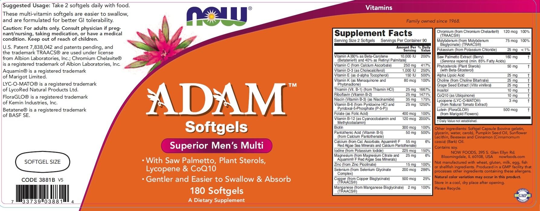 Adam Men's Multivitamin 180 Softgels